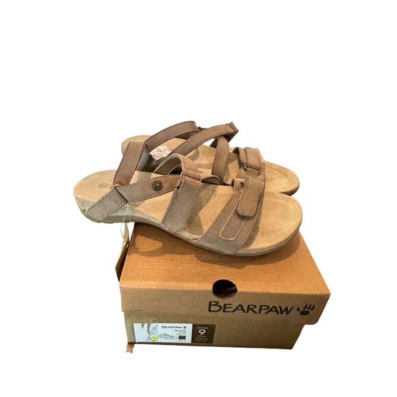 NIB Bear Paw Acacia Strappy Sandals Stone Size 9 - Picture 1 of 8
